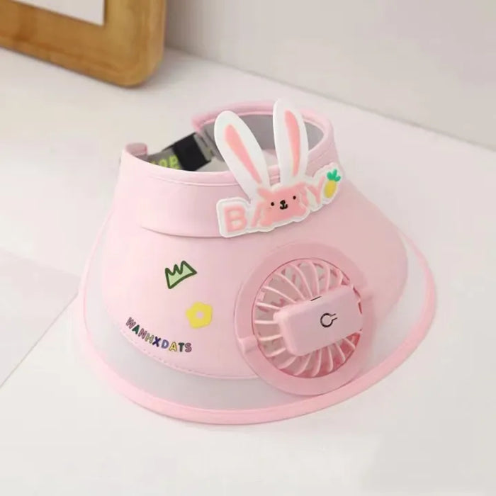 Stay Cool and Stylish with our Animal-Themed Summer Sun Visor Cap: Adjustable Strap and Built-in Fan - Kidspark